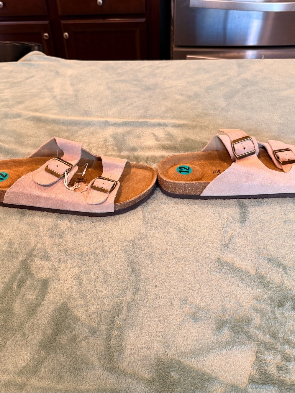 Cushionaire Lane Suede Double Buckle Slide Sandals Women’s 12 EU 45 - Picture 6 of 10